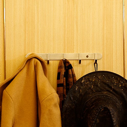 Coat Hook Rail Brushed Nickel 14 (5 Hooks)