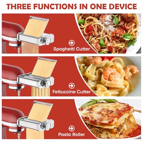 Pasta Attachment for KitchenAid Stand Mixer (Silver)