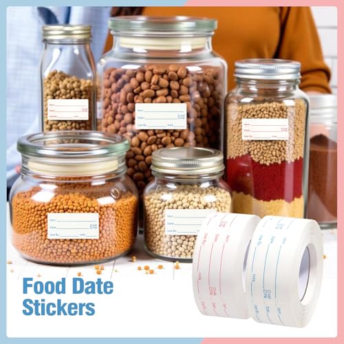 4 Rolls 1000 Pieces Removable Food Labels