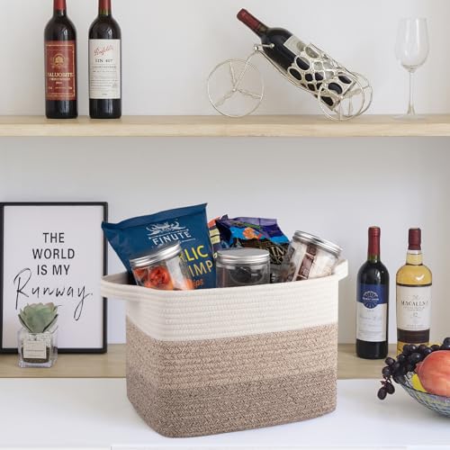 Cotton Rope Storage Baskets for Organizing Gradient Yellow 3 (Gradient Yellow / 3 pcs-13”x9.9”x8.7”)