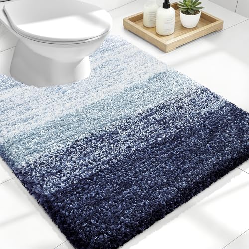 Luxury Toilet Rugs U (24" X 20" Contour Rug / Airy Blue)