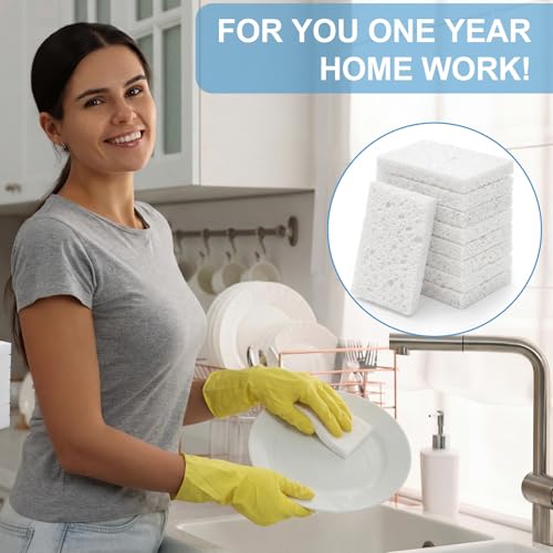 48 Pcs Sponges Bulk Sponges Kitchen Compressed Sponge (White)