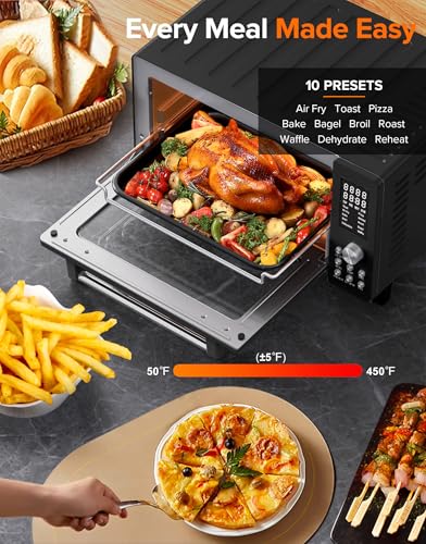 Bravo Pro Smart Air Fryer Toaster Oven Countertop Combo (Black)