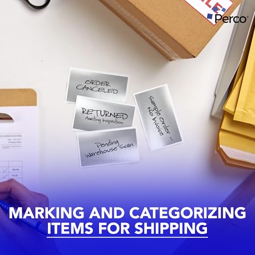 Metallic Silver 3x5 Inch Perforated Sticker Labels (1 Roll / Metallic Silver)