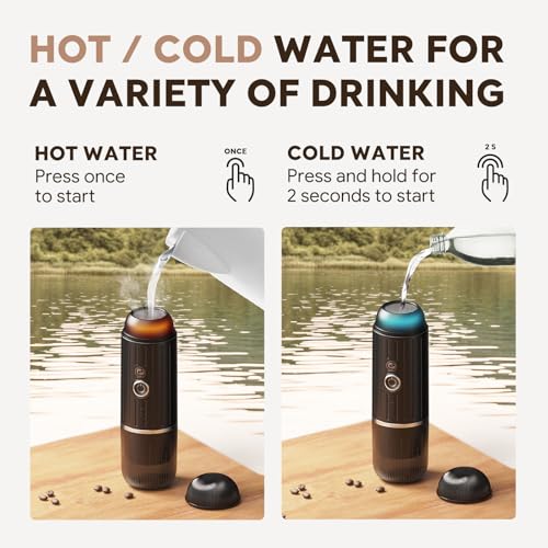 2-in-1 Portable Espresso Maker For Nespresso Pod＆Ground,Black (Black)