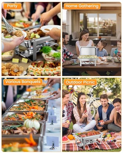 Chafing Dishes for Buffet 6 Pack (Silver / 6 Pack)