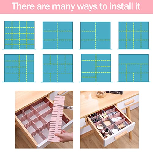 40Pcs Grid Drawer Dividers (Pink)