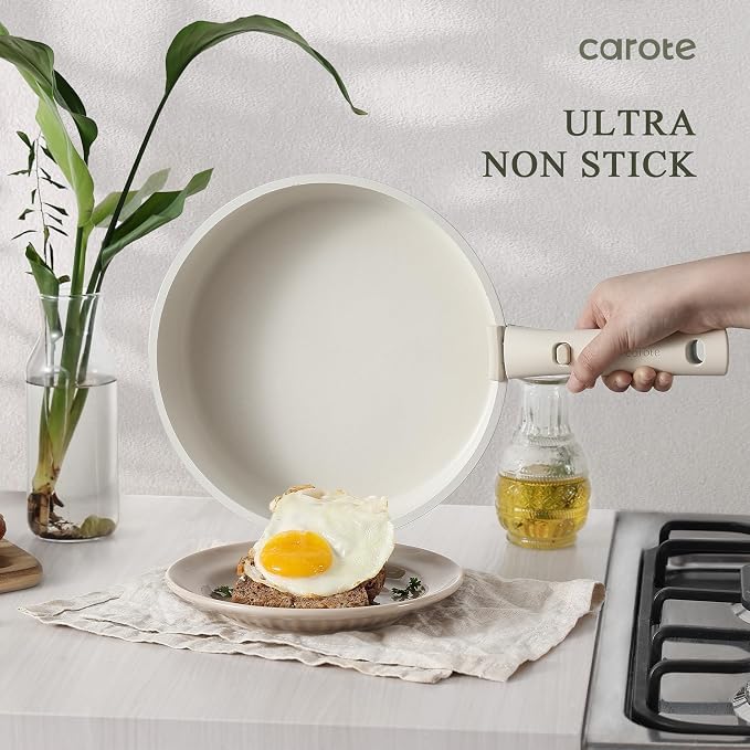 22pcs Pots and Pans Set Non Stick (Cream White / 22 Piece)