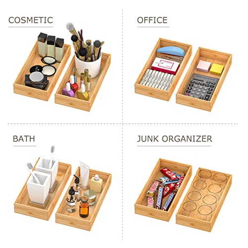 Bamboo Kitchen Drawer Organizer 12"x 6" (2 Count)
