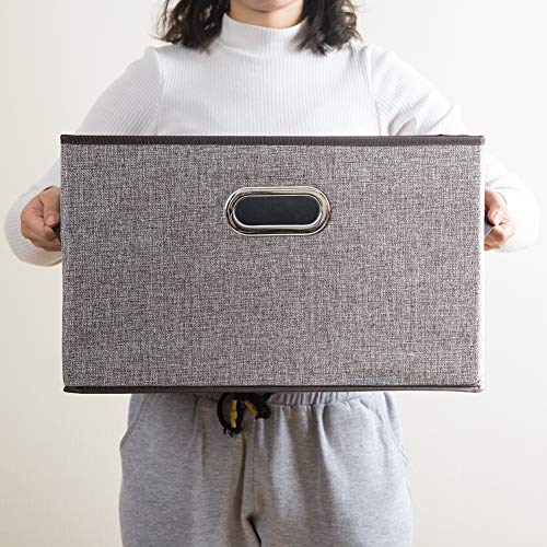 Larger Collapsible Storage Bins for Closet [5 (Grey&black Trim / Jumbo(5-Pack))