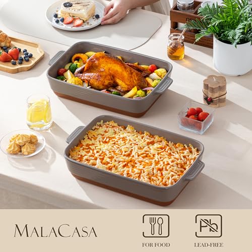 Large 9x13 Ceramic Baking Dish with Handles