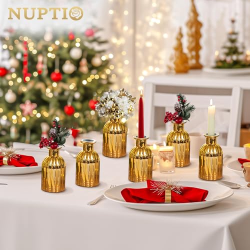 Gold Glass Bud Vases (Style 2)