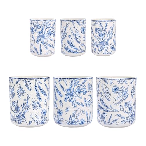 Blue Garden Toile De Jouy Ceramic Utensil Holder Set of 2 (2 Count)