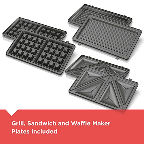 3-in-1 Waffle Maker, Grill & Sandwich Press