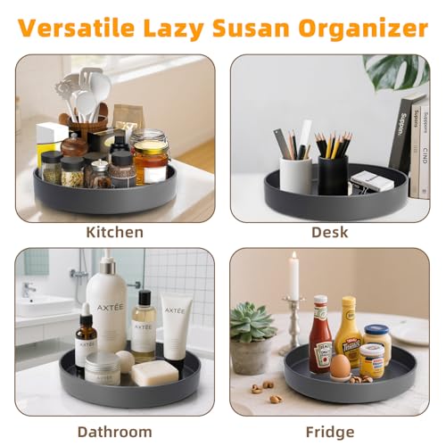 Metal Lazy Susan Organizer (12'' Gunmetal-1 Tier)