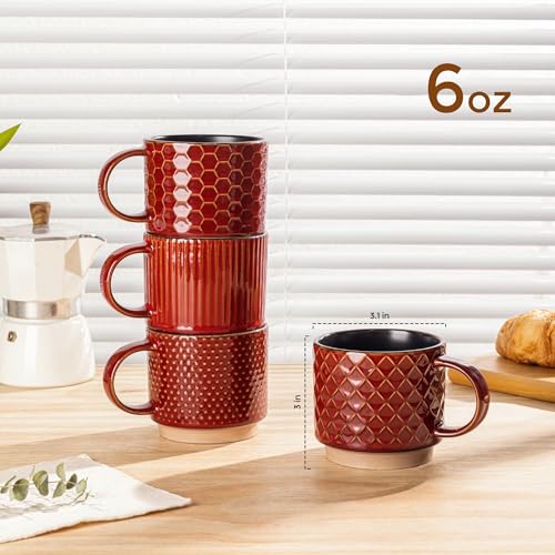 6 OZ Stackable Coffee Mugs