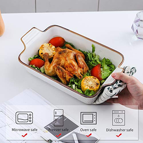 Bakeware Set Ceramic Baking Dish Set (Pure White)