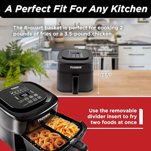 Brio 6 Quart Digital Air Fryer Including Non (Dark Grey / 6QT)