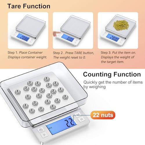 0.01g Small Digital Gram Scale (0.01g/1kg Silver)