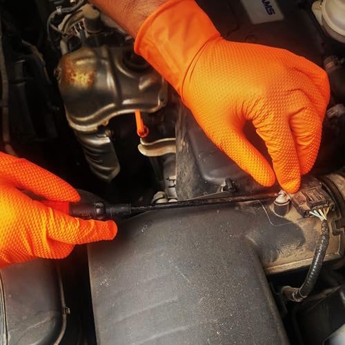 Heavy Duty Industrial Orange Nitrile Gloves (01 8mil (50ct) / XX-Large)