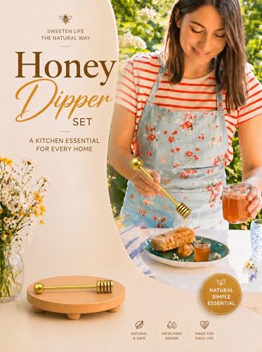 Honey Dipper 6.3 in Stainless Steel Server Stick (Gold)