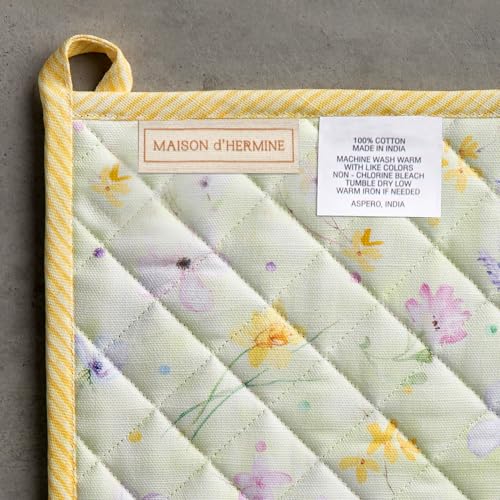 100% Cotton Oven Mitt & Pot Holder Set (095 - Easter Zest / 7.5" x 13" & 8" x 8" (Oven Mitt & Pot Holder))