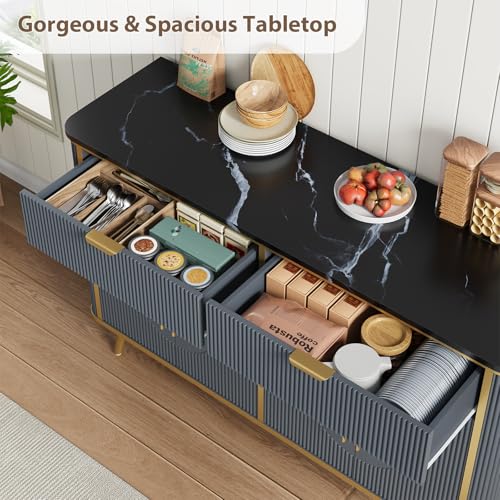47.2" Buffet Storage Cabinet (Navy Blue-2draws)