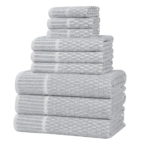 Juno Viscose Cotton Blend Medium Weight Towels (9 Piece Towel Set / Denim Blue)