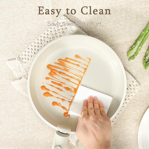 Ceramic Pots and Pans Set Non Stick (White / 15PCS 02)