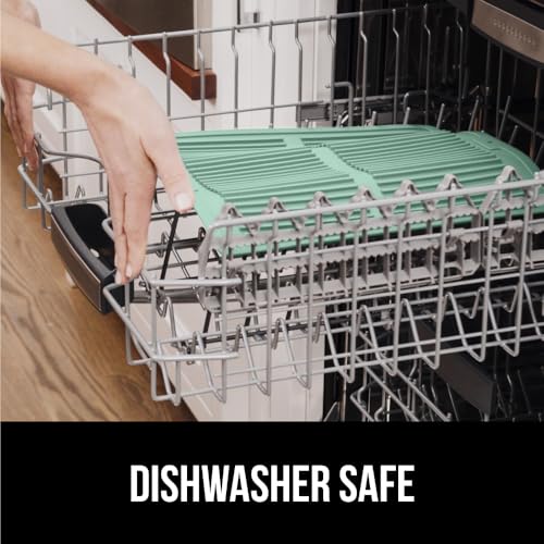 Patented BPA Free Silicone Dish Drying Mat (16" x 12" / Silicone / Mint)