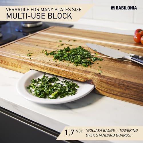 Acacia Wood Cutting Board for Kitchen (Acacia Wood / 19.7"L x 12.2"W)