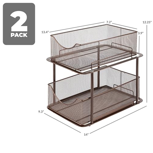 Pull Out Under Sink Organizer (2 Pack / Bronze)