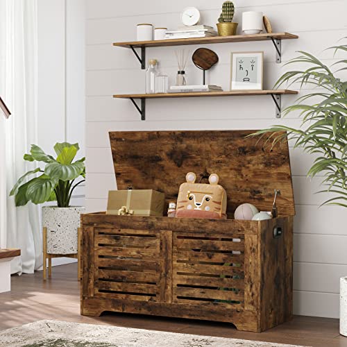 Long Wall Shelves (Rustic Brown / 39.4 Inch)