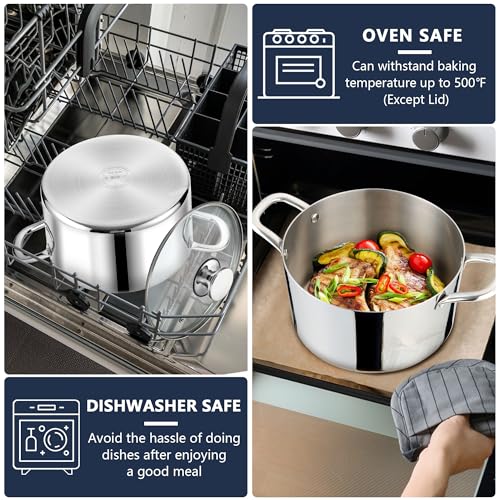6 Quart Tri Ply Stainless Steel Stock Pot