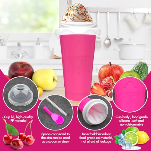 2PCS Slushie Maker Cup (Pink+Green / 350ML)