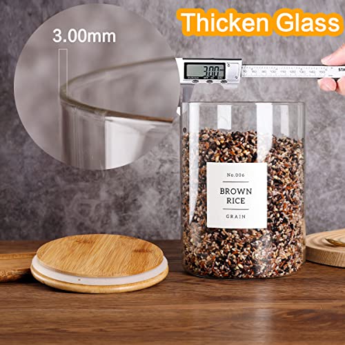 Large Glass Storage Jars With Airtight Bamboo Lid (3000ml)