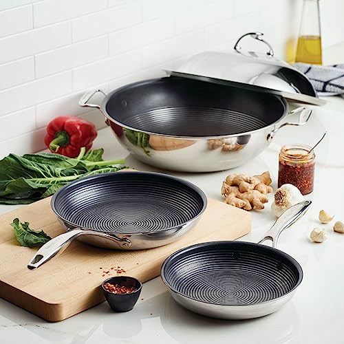 Clad Stainless Steel Induction Frying Pan and Wok Set with Hybrid SteelShield and Nonstick Technology (Cookware Set (4 Piece))