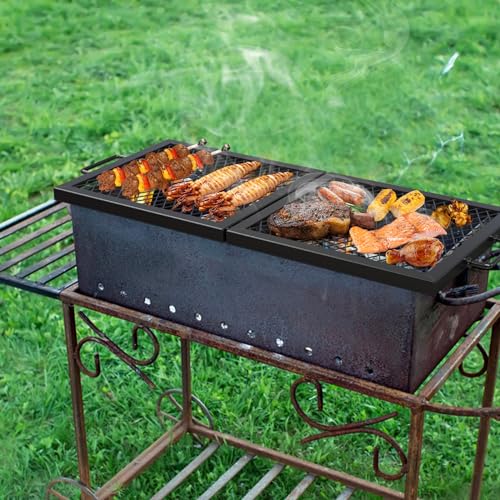 Foldable Rectangular Heavy‑Duty Steel Fire Pit Cooking Grate (32 inch)