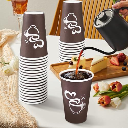 16 oz 180 Count Paper Coffee Cups Disposable Hot Coffee Cups Brown (Brown / 16OZ-180 Pack)