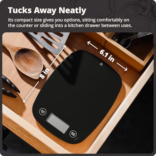 Food Scale Slim & Compact Build (Matte Black)