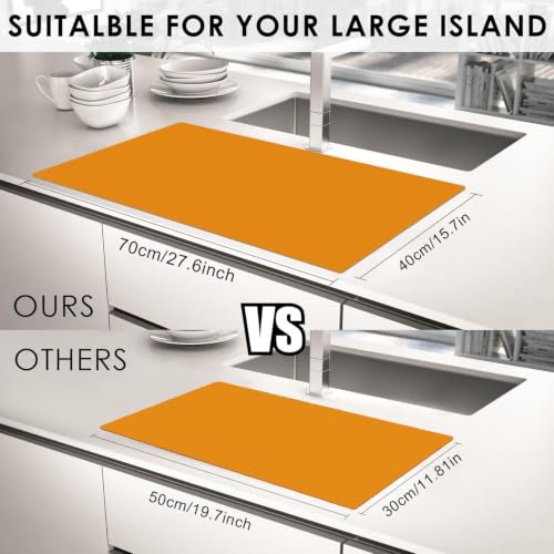 Extra Large Silicone Mats for Kitchen Counter (06-orange / 27.6"L x 16"W)