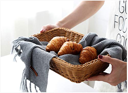 12" Poly Wicker Bread Basket (12 x 8 x 4 inches 1 Pack)