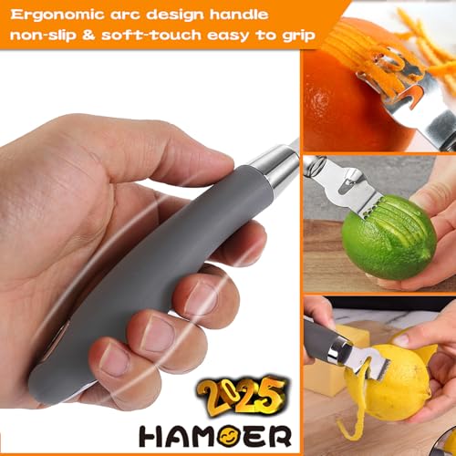 Lemon Zester & Channel Knife 2Tools for Cocktails with a storage box