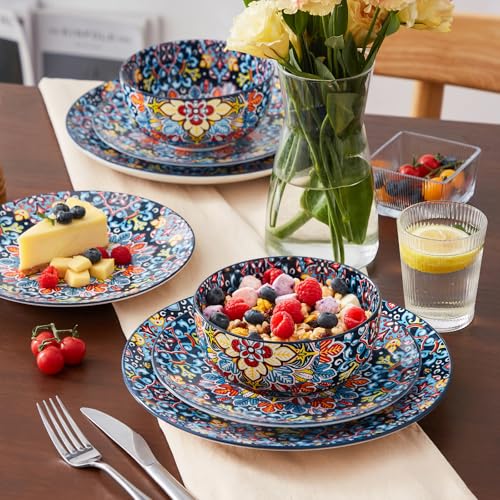 12 Pieces Dinnerware Sets (Service for 4 (12 Pcs) / Bohemian Red)