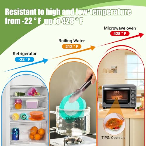 Silicone Stretch Lids for Food Storage in Fridge (8 Pcs Colorful)
