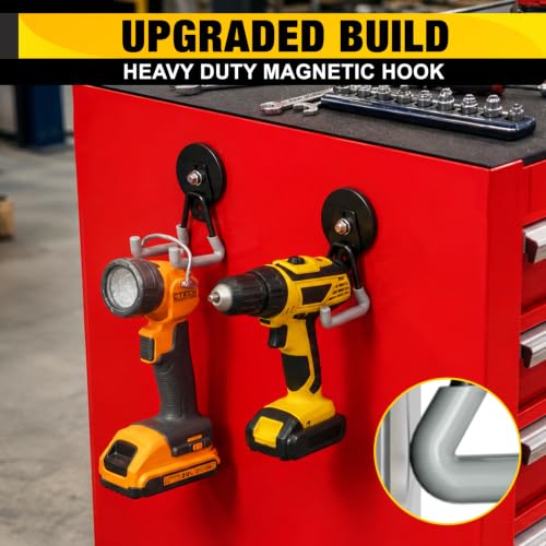 Heavy Duty Storage Magnetic Utility Hooks Large Garage Magnet Hooks with Anti (Gray)