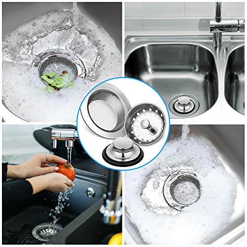 3 Pcs Sink Plug Stopper Disposal Drain Strainer (Silver)