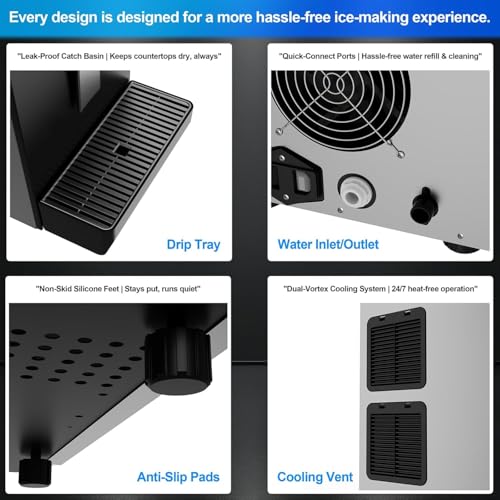 Nugget Ice Makers Countertop Soft Chewable Ice Machine with Auto