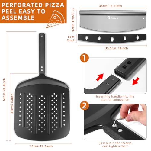 Perforated Pizza Peel 12 Inch Non (black-bm)