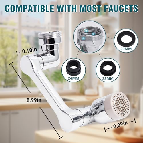 Faucet extender 1080 ° rotation (silvery)